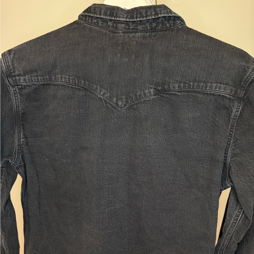 Levi's® Mens Long Sleeve Western Shirt, Black Denim Rinse, Size SMALL - Picture 7 of 13